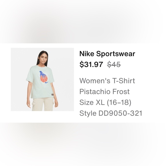 Nike Women's Short Sleeve Tee - Light Green - Picture 1 of 3